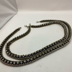 (2) Rhinestone tri-color chain extension necklace belt BLING